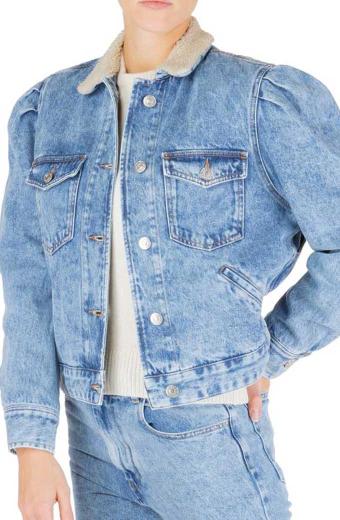 Sara Yang Love Life TV Show Zoe Chao Bomber Blue Denim Jacket