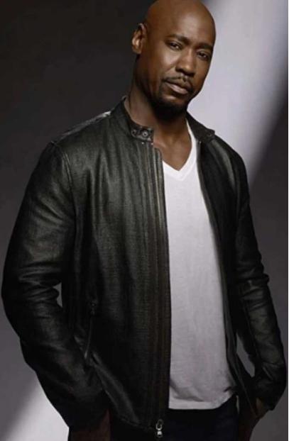 DB Woodside Amenadiel Lucifer Bomber Black Leather Jacket lucifer-amenadiel-black-jacket