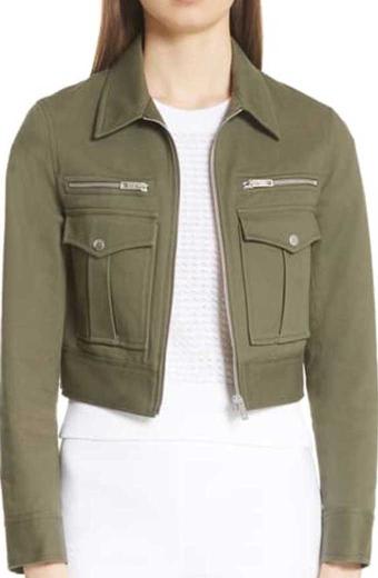 Desi Nguyen Levy Tran Macgyver Cropped Green Cotton Jacket