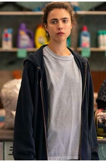 Maid TV Series Margaret Qualley Alex Bomber Blue Fleece Hoodie