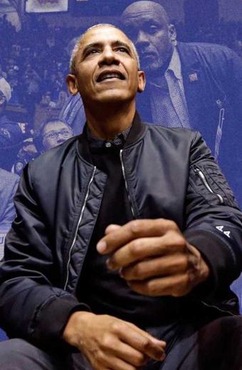 Barack Hussein Obama II Black Bomber Jacket