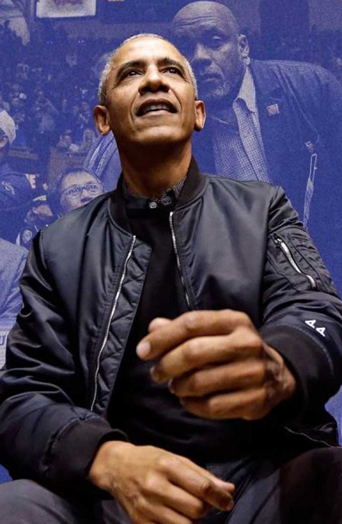 Barack Hussein Obama II Black Bomber Jacket