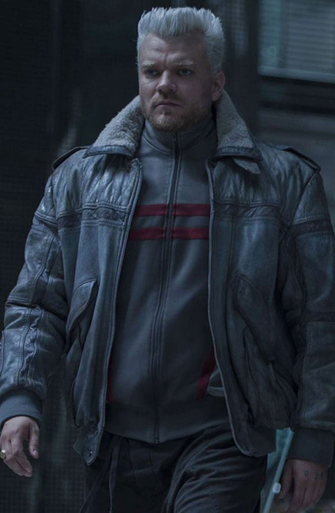 Ghost in the Shell Pilou Asbæk Batou Shearling Leather Jacket
