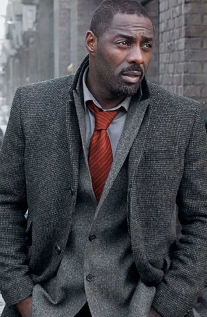 Luther Tv Series Idris Elba John Luther Grey Wool Coat