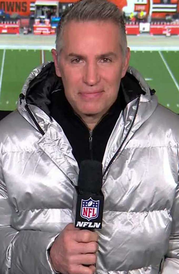 Athlete Kurt Warner Silver Satin Puffer Hooded Jacket