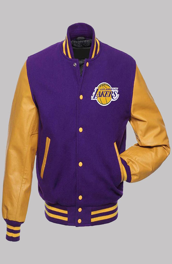 NBA Los Angeles Lakers Varsity Cosy Purple Wool Jacket
