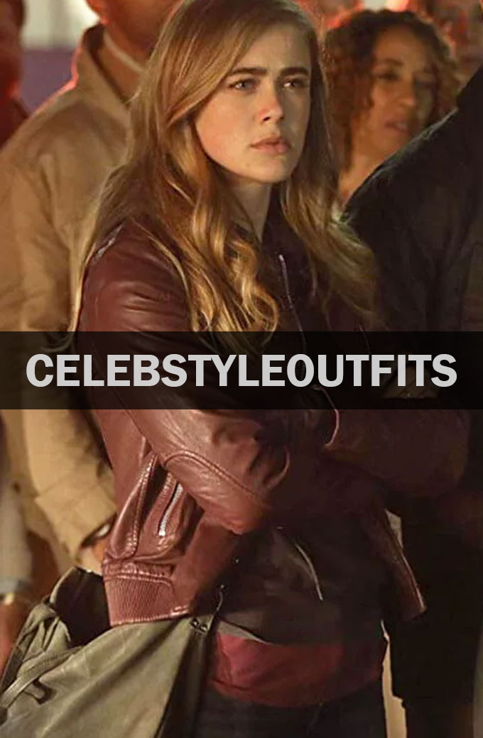 Manifest TV Series Melissa Roxburgh Maroon Leather Jacket