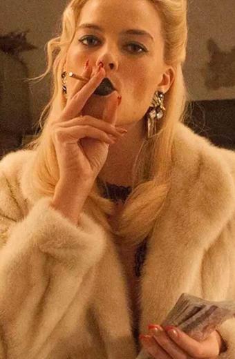 Margot Robbie Terminal Annie Womens White Faux Fur Coat