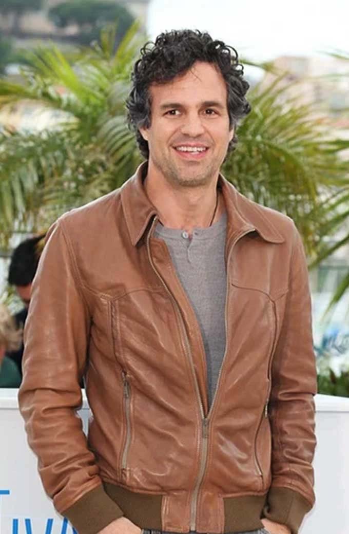 Mark Ruffalo Annual Cannes Film Festival Brown Leather Jacket