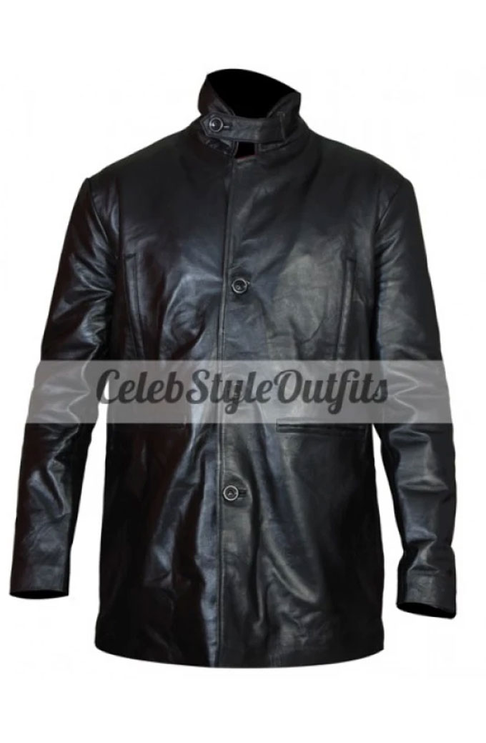 Mark Wahlberg Max Payne Movie Mens Black Cosplay Leather Coat