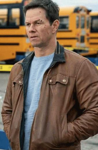 Mark Wahlberg Spenser Confidential Bomber Brown Leather Jacket
