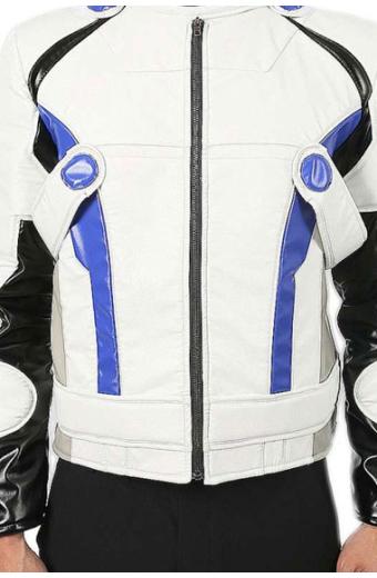 Liam Kosta Mass Effect Gaming White Cosplay Leather Jacket