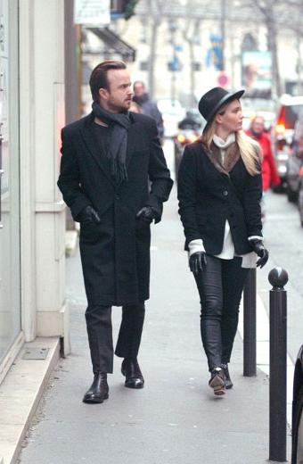 Paris Aaron Paul Street Style Mens Long Black Wool Trench Coat