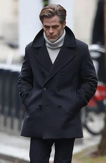 Henry Pelham All The Old Knives Chris Pine Trench Pea Coat