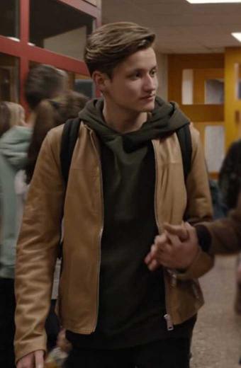Bartosz Tiedemann Dark TV Series Paul Lux Beige Leather Jacket
