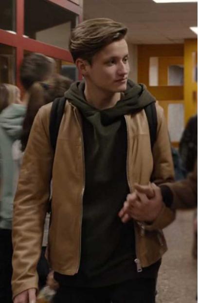 Paul Lux Bartosz Tiedemann Dark TV Series Beige Leather Jacket paul-lux-dark-jacket
