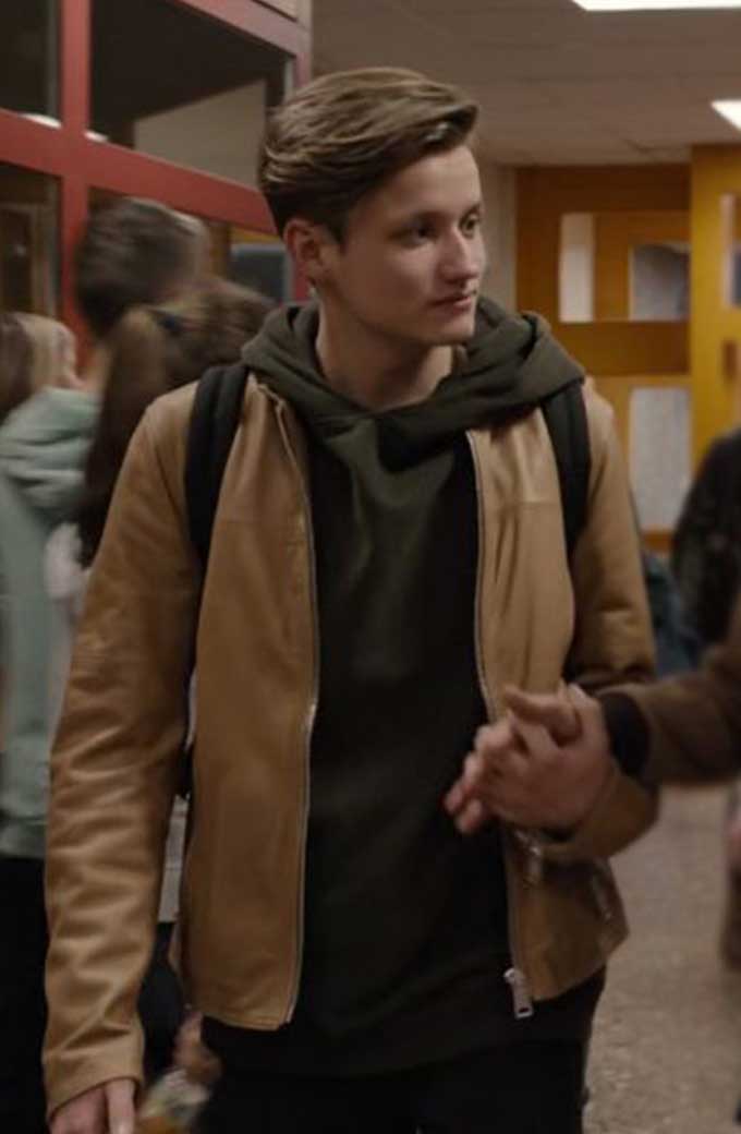 Bartosz Tiedemann Dark TV Series Paul Lux Beige Leather Jacket