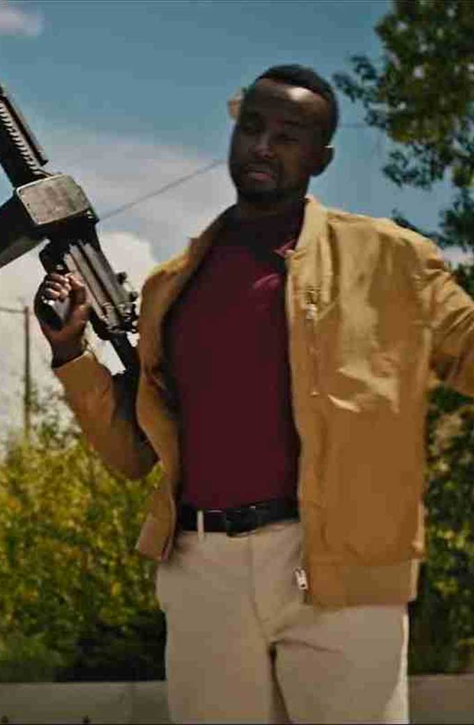 Frenchman Bullet Proof Janvier Katabarwa Beige Bomber Jacket