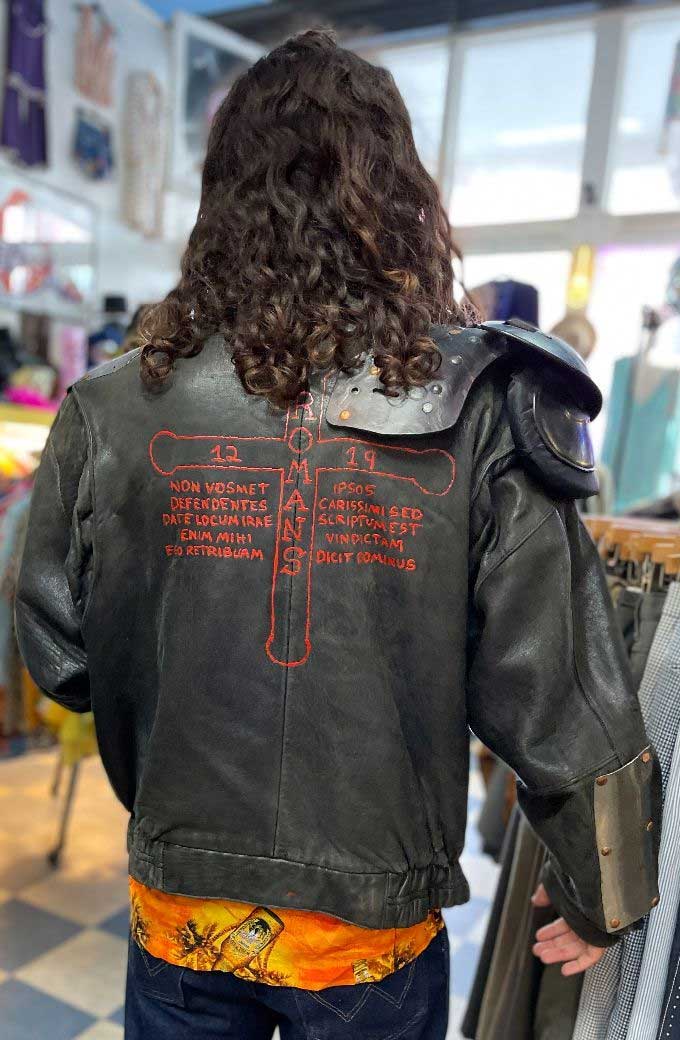 Mad Max Burning Man Crazy Customized Belted Bomber Jacket burning-man-crazy-customized-mad-max-jacket