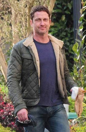 Gerard Butler Hunter Killer Joe Glass Green Quilted Jacket
