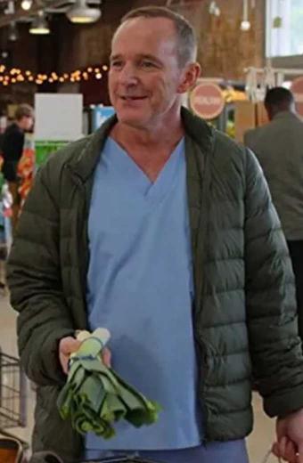 Moxie Movie John Clark Gregg Green Parachute Puffer Jacket