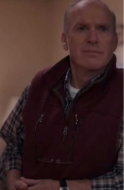 Dopesick TV Show Michael Keaton Samuel Finnix Maroon Wool Vest michael-keaton-dopesick-vest