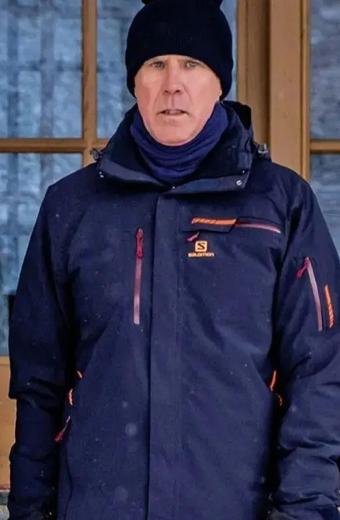 Pete Downhill Will Ferrell Blue Parachute Winter Jacket