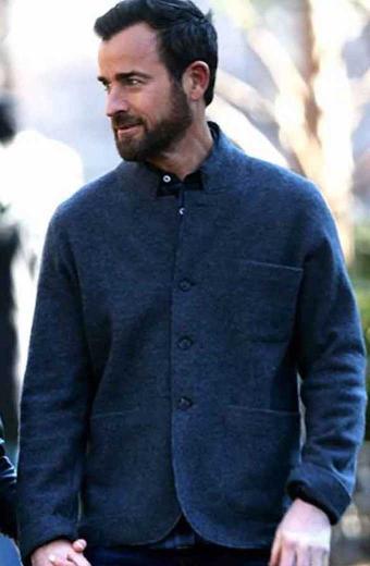 Adrian Justin Theroux False Positive Mens Grey Wool Blazer