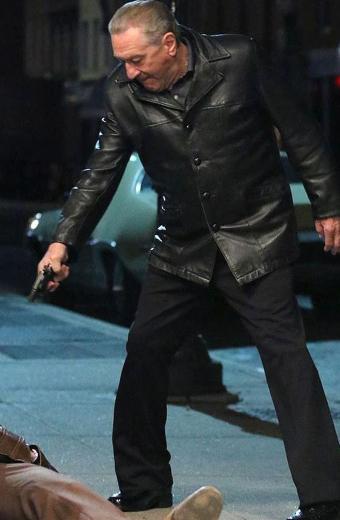The Irishman Frank Sheeran Robert De Niro Black Trench Blazer