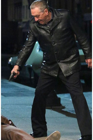 The Irishman Frank Sheeran Robert De Niro Black Trench Blazer