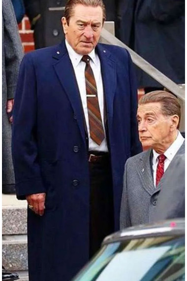 Frank Sheeran Irishman Robert De Niro Blue Long Trench Coat