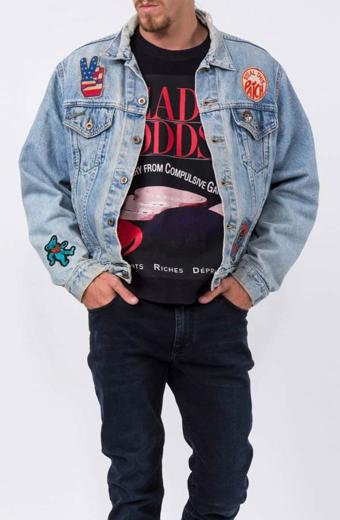 Grateful Dead Rock Band Embroidered Rose Denim Jacket