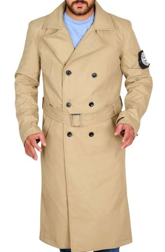 Pete Dunham Charlie Hunnam Green Street Beige Long Trench Coat