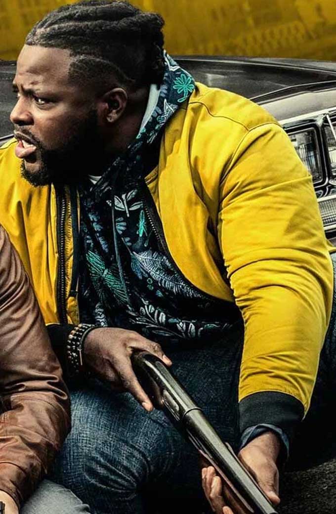 Hawk Spenser Confidential Winston Duke Yellow Bomber Jacket