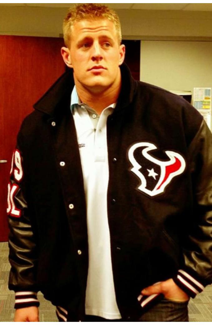 JJ Watt Rare Hostons Black Fleece Jacket jj-watt-rare-hostons-black-leather-jacket