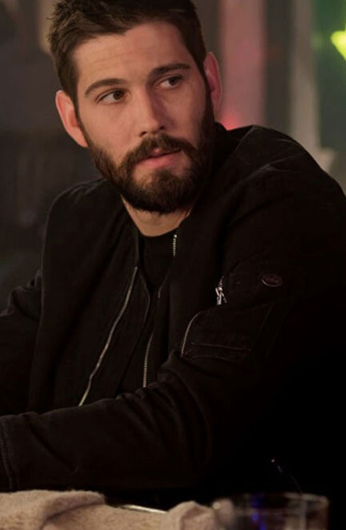 Max Parish Casey Deidrick In The Dark Black Bomber Jacket