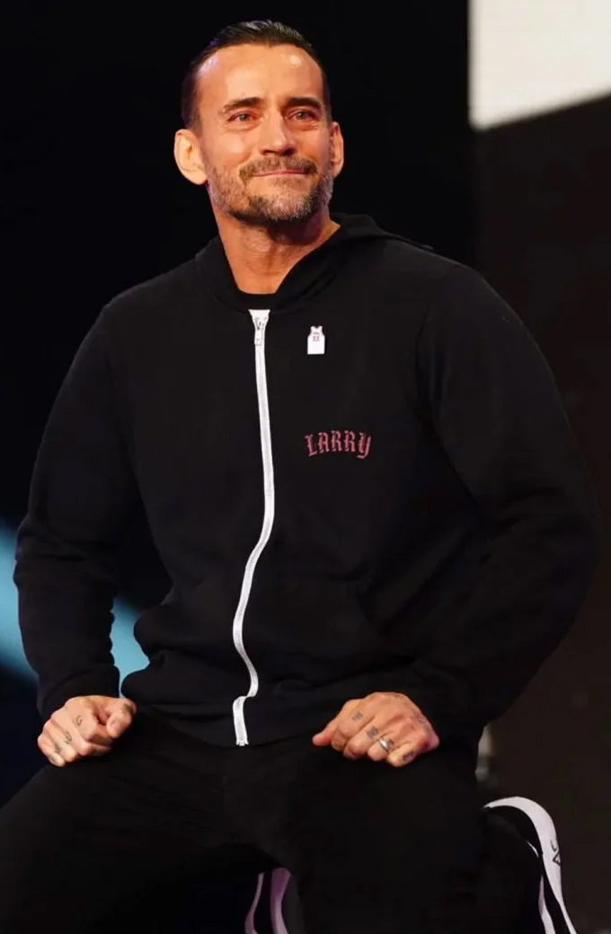 CM Punk Larry Black Zipper Black Fleece Hoodie For Men
