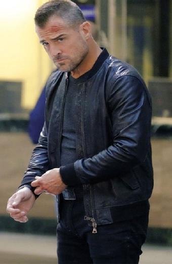 Jack Dalton George Eads MacGyver Bomber Black Leather Jacket
