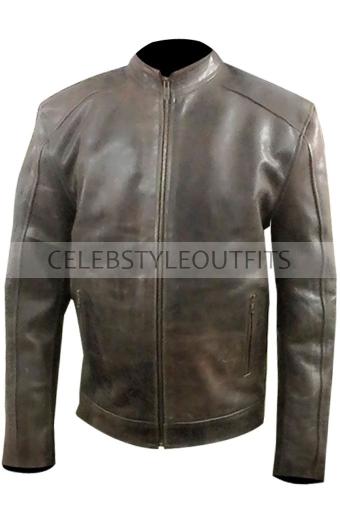 Jason Bourne Matt Damon Mens Bomber Brown Leather Jacket