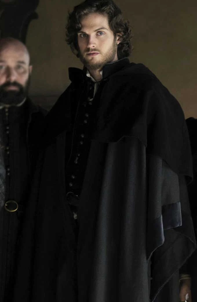 Daniel Sharman Lorenzo de Medici Black Long Coat