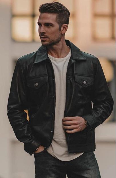 Men Trucker Black Leather Jacket men-trucker-leather-jacket
