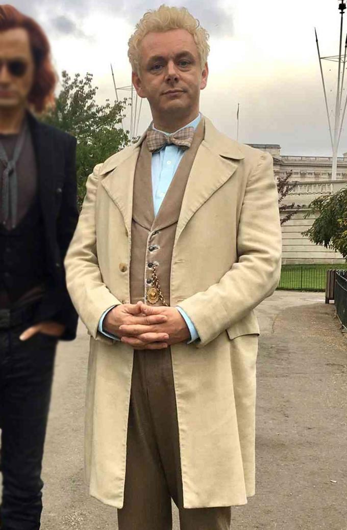 Aziraphale Good Omens Michael Sheen Cotton Trench Coat