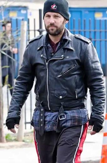 Paul Rudd All Is Bright Rene Black Biker Leather Jacket