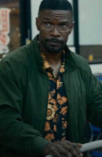 Jamie Foxx Art Project Power Bomber Green Cotton Jacket