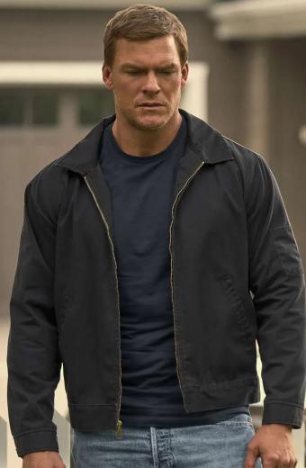 Alan Ritchson Reacher Jack Reacher Black Jacket