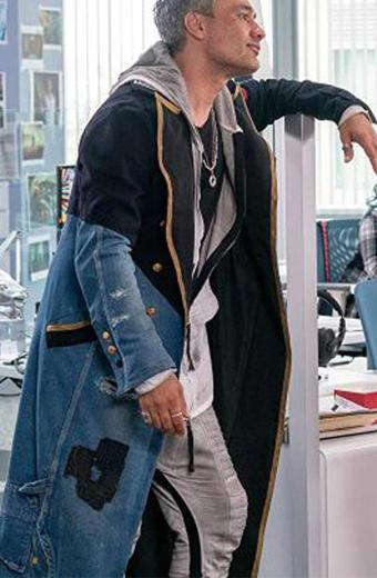 Antwan Free Guy Taika Waititi Black And Blue Long Coat