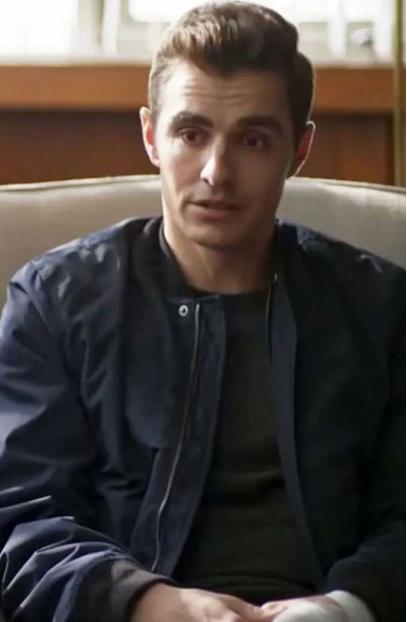 Dave Franco Ed Poole The Now TV Show Bomber Blue Cotton Jacket the-now-ed-poole-blue-jacket