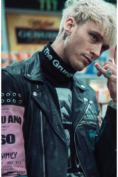 Bloody Valen­tine Machine Gun Kelly Black Leather Jacket
