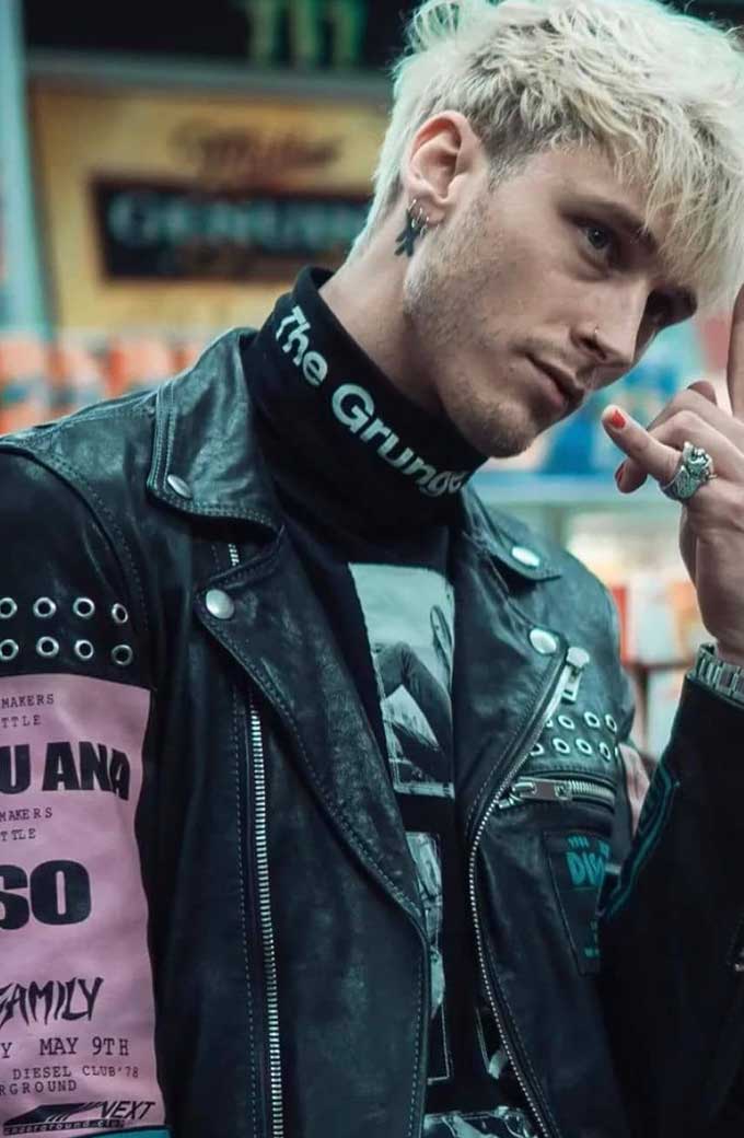 Bloody Valen­tine Machine Gun Kelly Black Leather Jacket