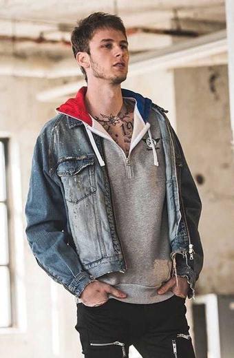 Machine Gun Kelly Street Mens Casual Blue Bomber Denim Jacket